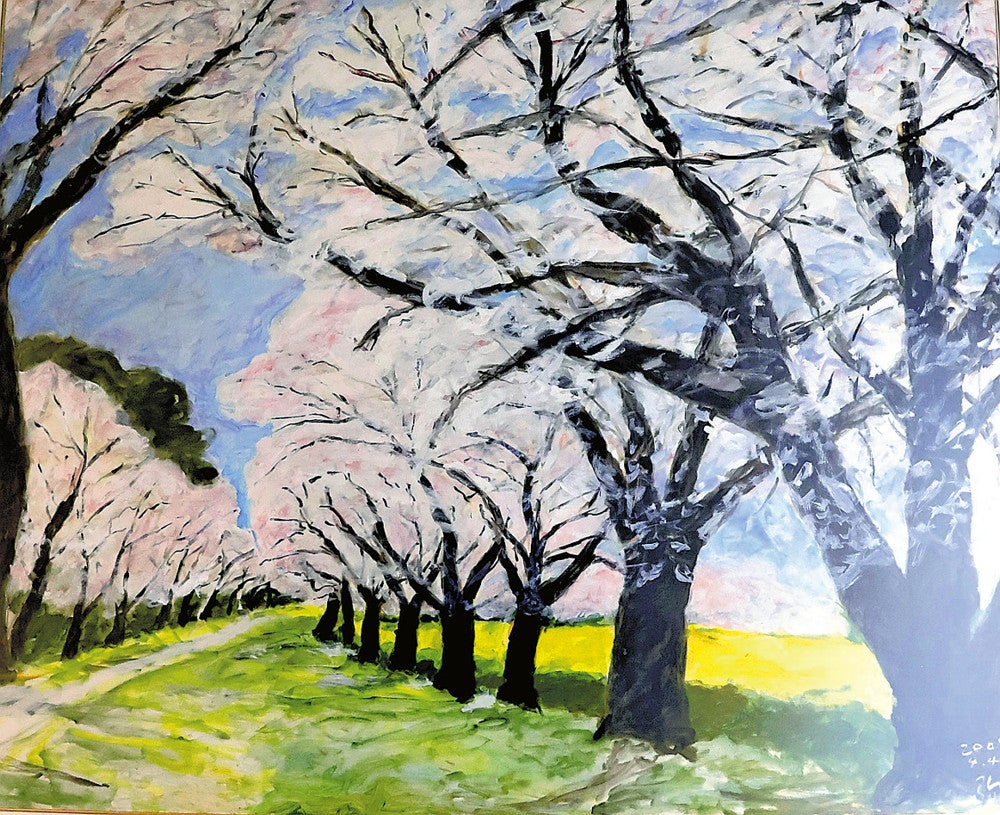 弥勒 祐徳（みろく すけのり）☆水彩画「田ノ神」 フレーム付き 弥勒