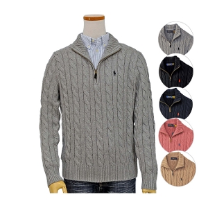 POLO ラルフローレンケーブルハーフジップ セーター セーター、カ