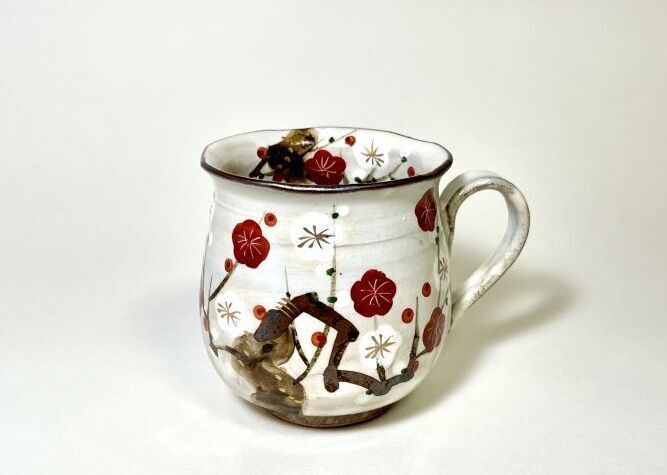 京焼・清水焼 マグ 紅白梅（こうはくうめ）｜京焼・清水焼 陶器の