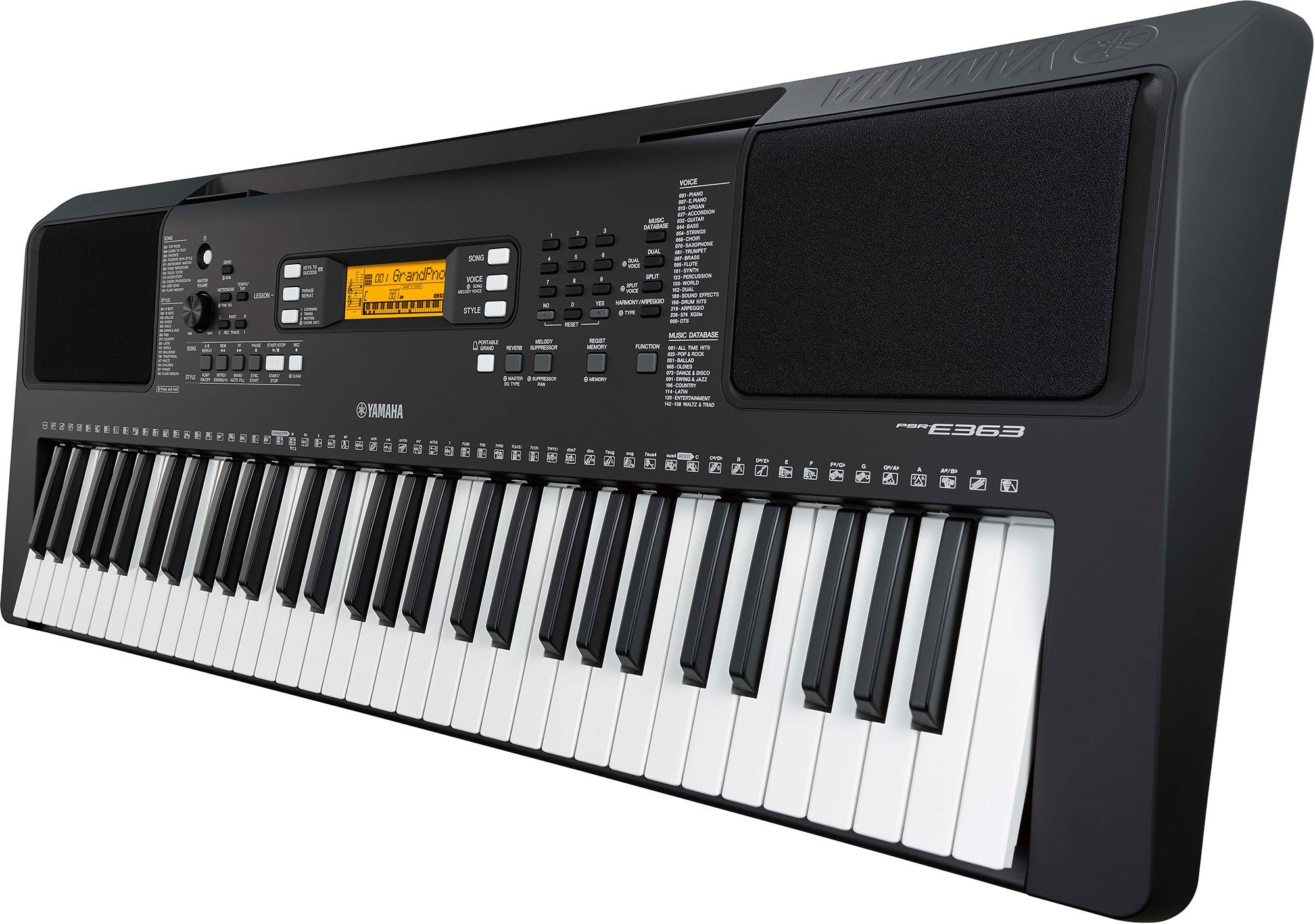 PSR-E363 - Specs - Portable Keyboards - Keyboard Instruments