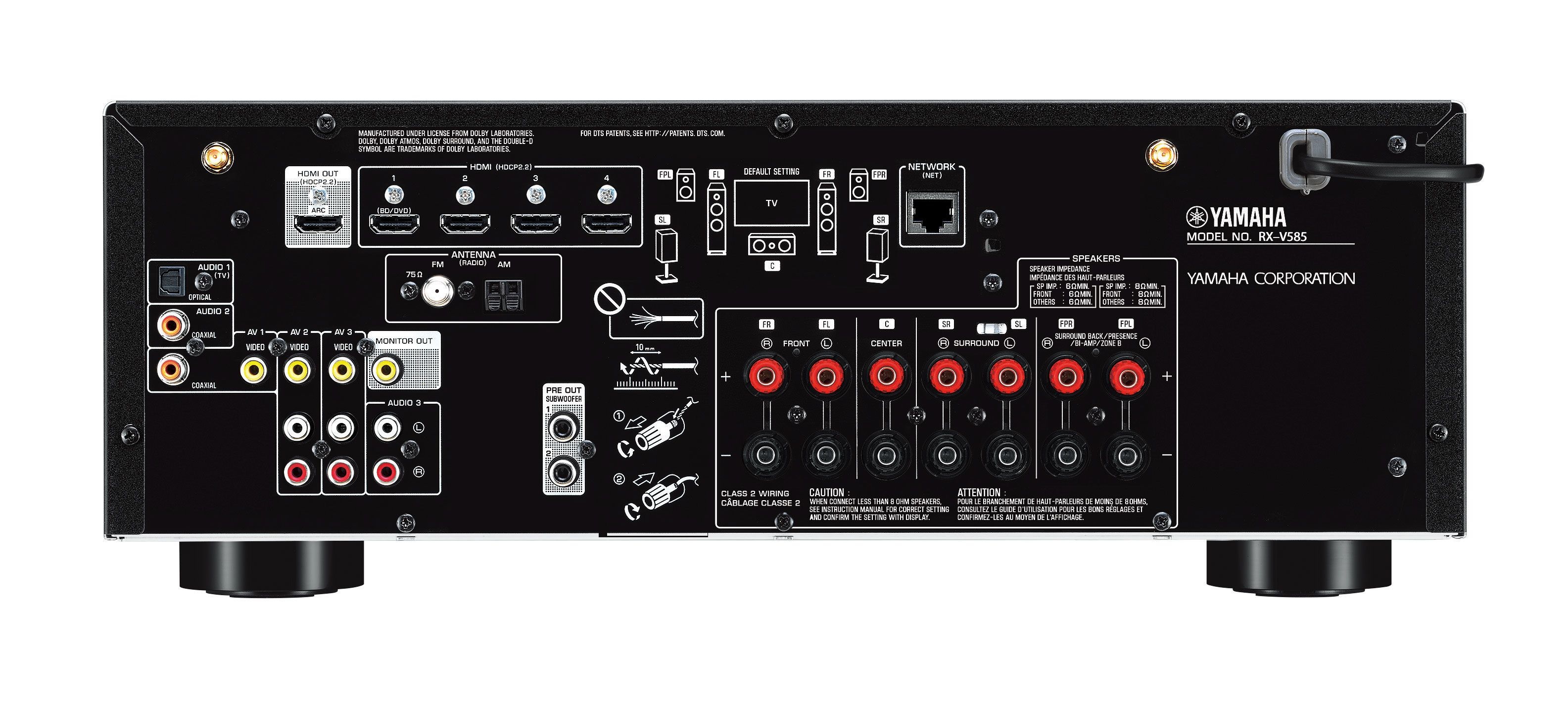 RX-V585 - Specs - AV Receivers - Home Audio - Products - Yamaha USA