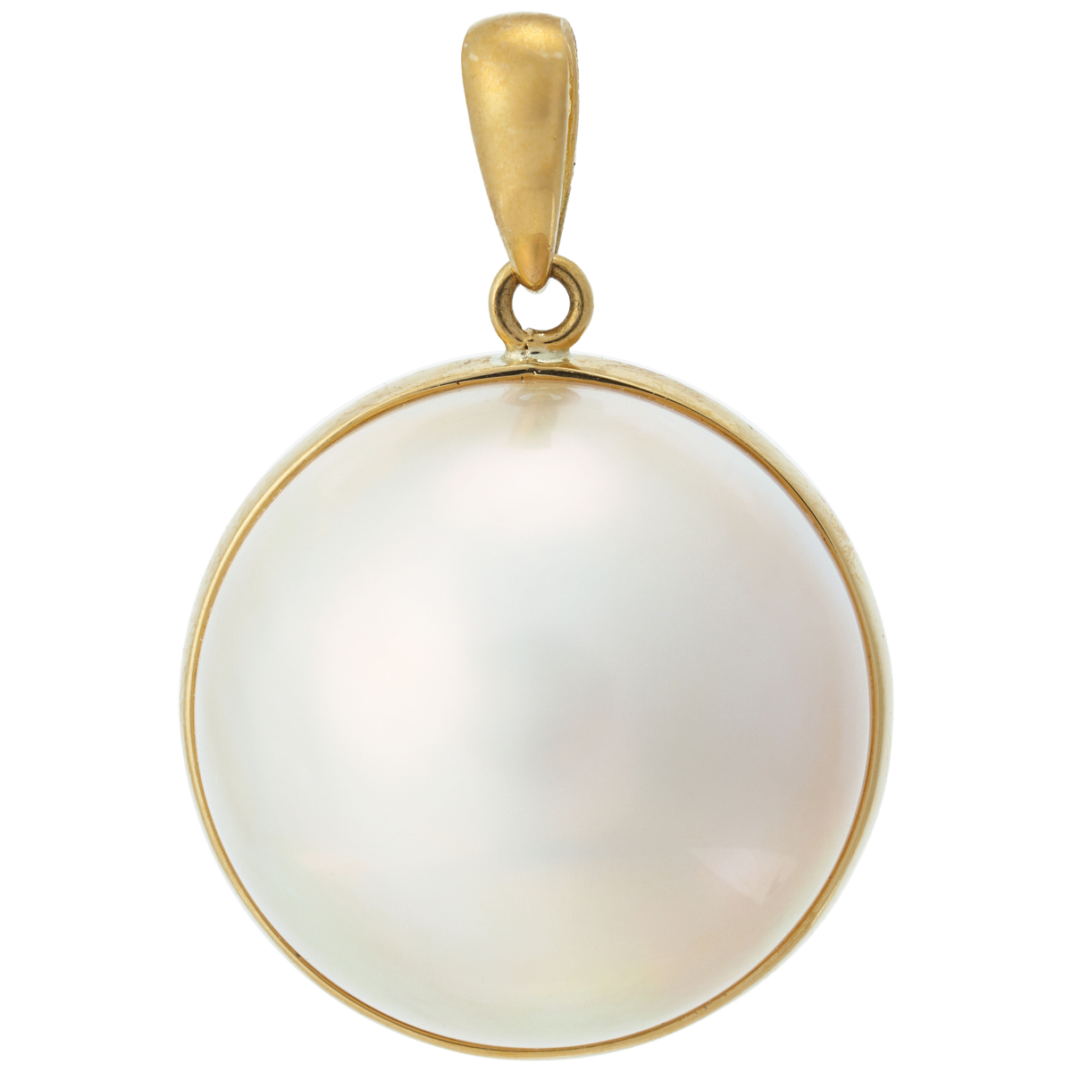 奄美大島産K18マベパール ホワイト系 15mm ペンダントトップ | かぜと