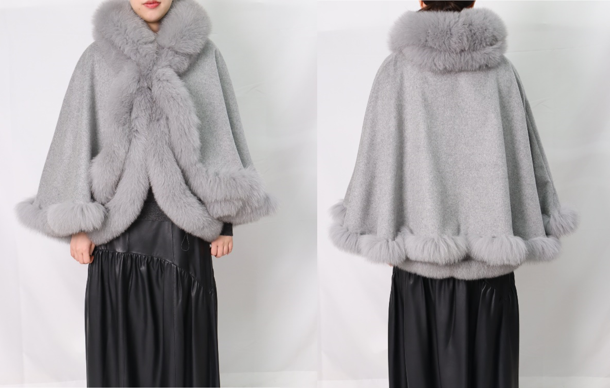 カシミヤ100％ 毛皮 フォックスケープ(ベスト付き) | かぜとゆき