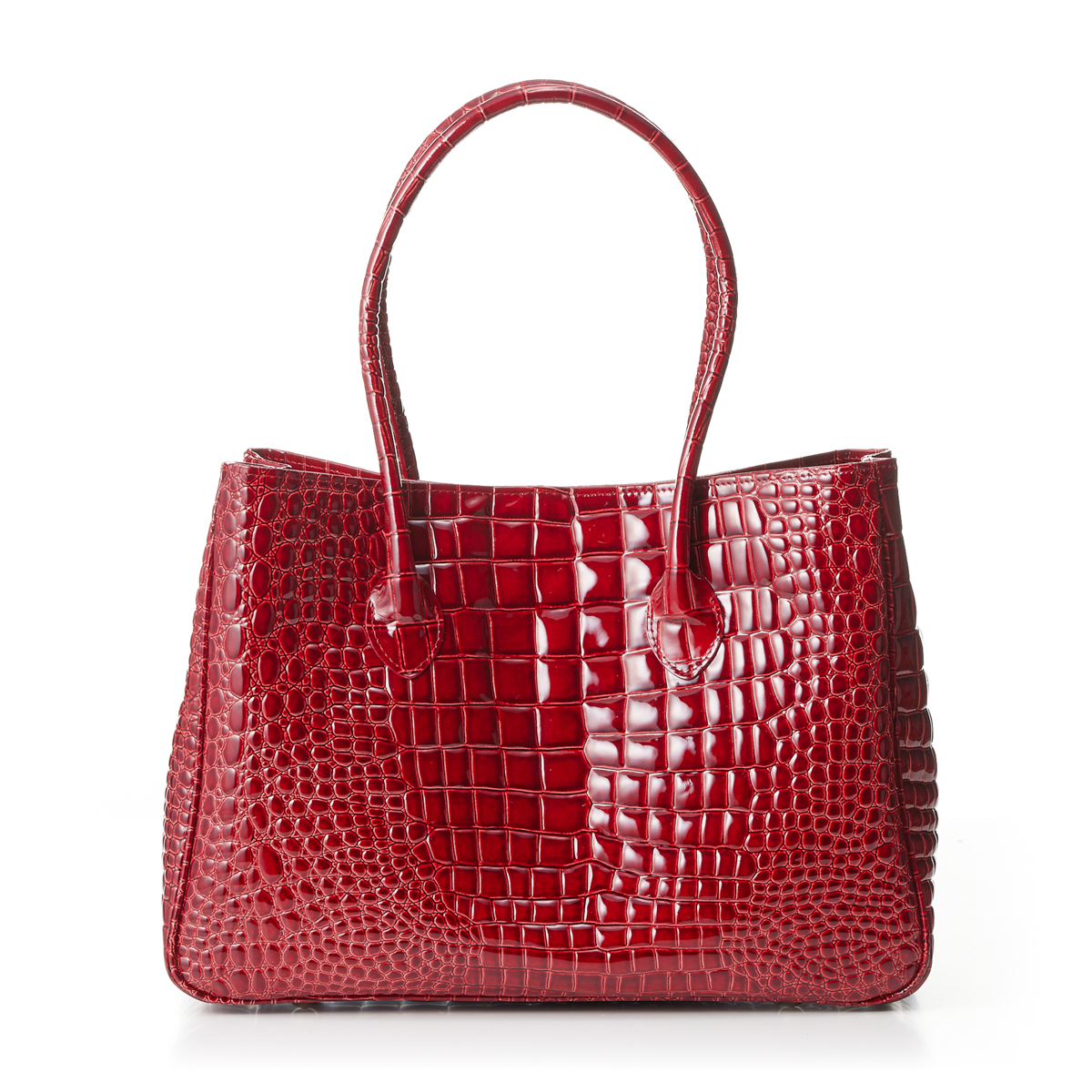クロコ型押しエナメルレザートートバッグ | かぜとゆきオンラインショップ