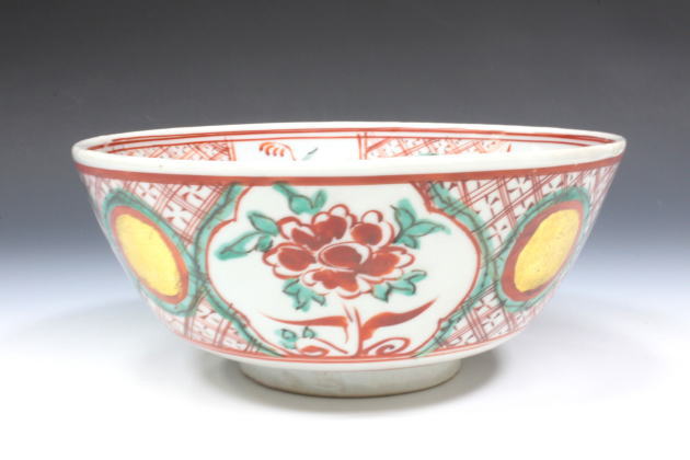 anko 鈴木清安作 色絵金彩 仁清菖蒲文数茶碗十客共箱 V R7058B anko