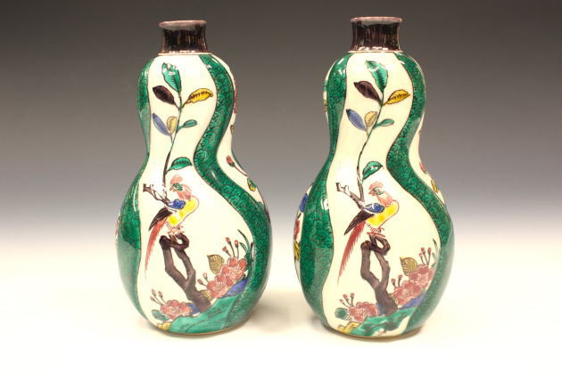 柳瀬美術店 / 初代徳田八十吉「古九谷欽慕捻瓢形徳利」共箱[TOKUDA