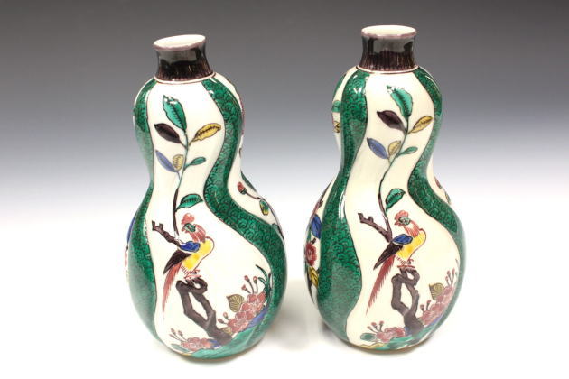 柳瀬美術店 / 初代徳田八十吉「古九谷欽慕捻瓢形徳利」共箱[TOKUDA