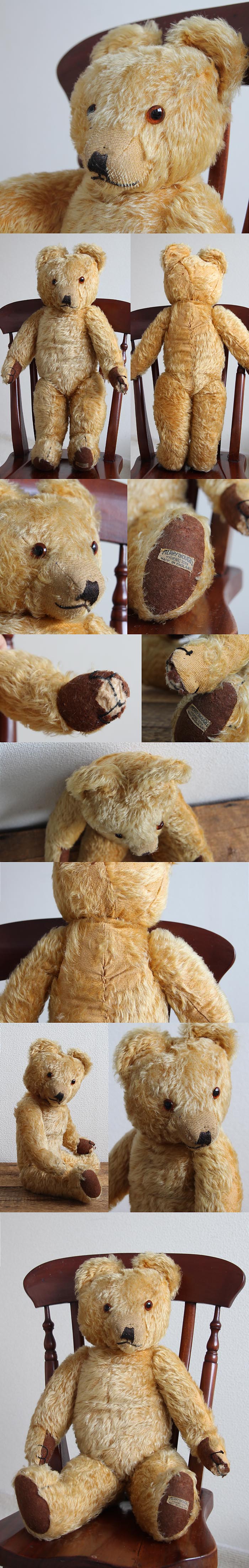 イギリス アンティーク テディベア ぬいぐるみ クマ MERRYTHOUGHT 雑貨