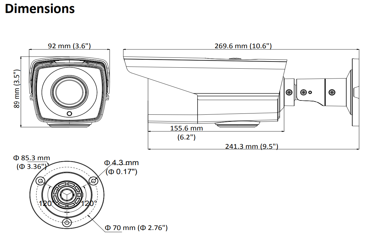 DS-2CC12D9T-AIT3ZE 2MP電動VFレンズ・IR搭載HD-TVIワンケーブル超高