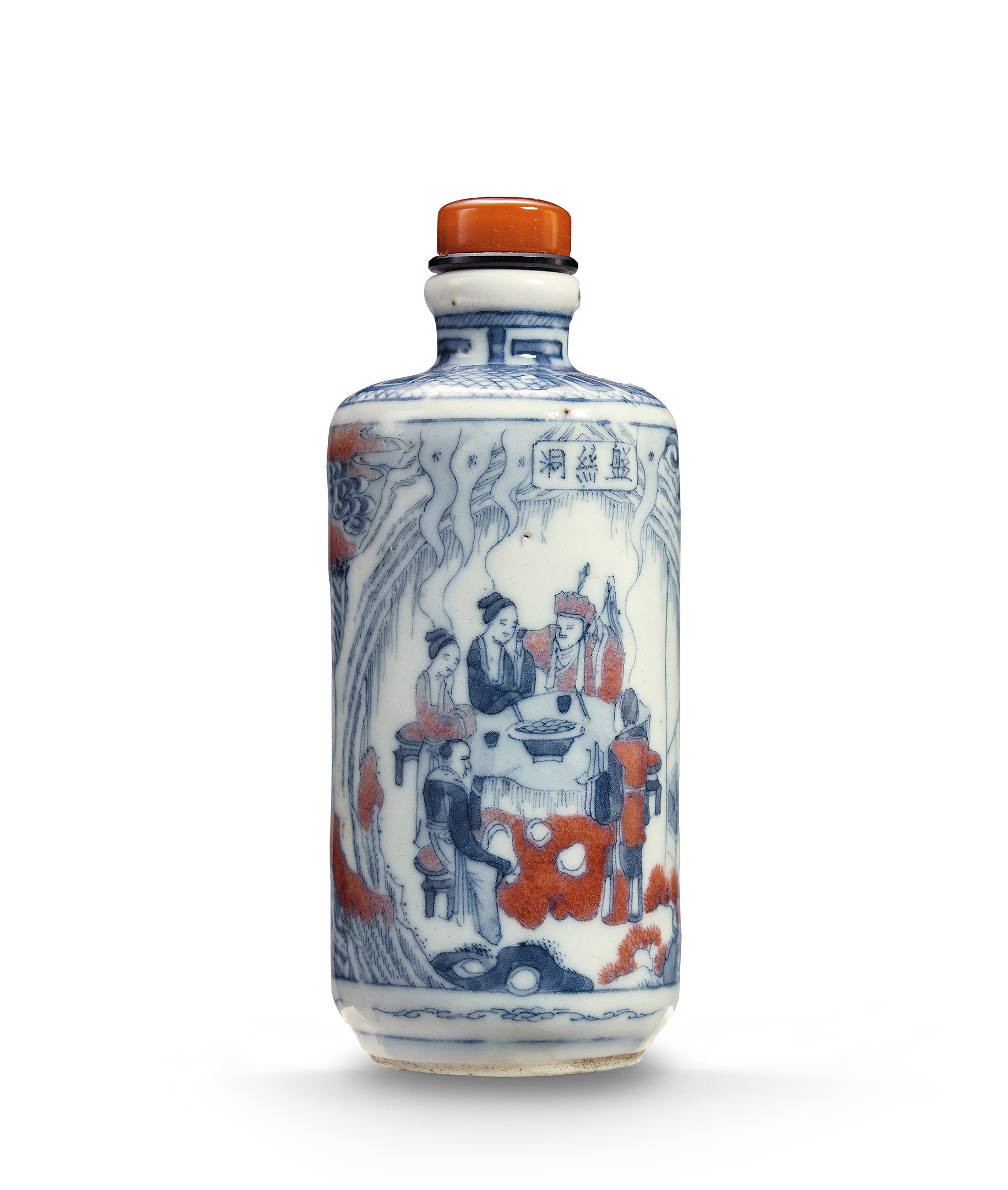 瓷胎青花釉裡紅西遊記圖鼻煙壺-宇珍國際藝術| Yu Jen Taipei壺裏乾坤