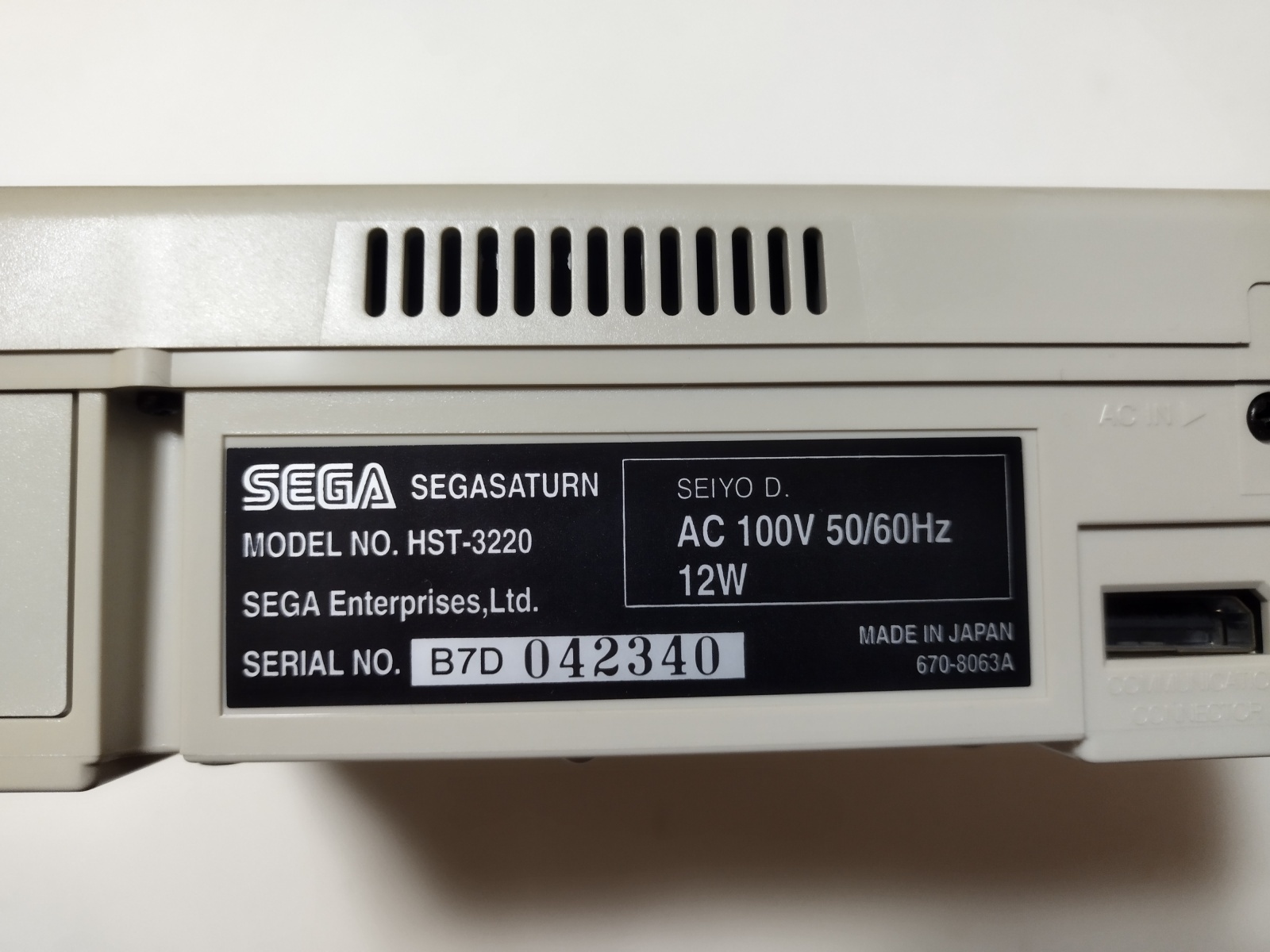 セガサターン本体 HST-3220 箱有説無 ジャンク SSセガサターン【管理3