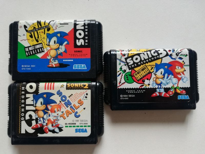 ソニックザヘッジホッグ1 2 3セット 箱説無 MDメガドライブ 管理1-6