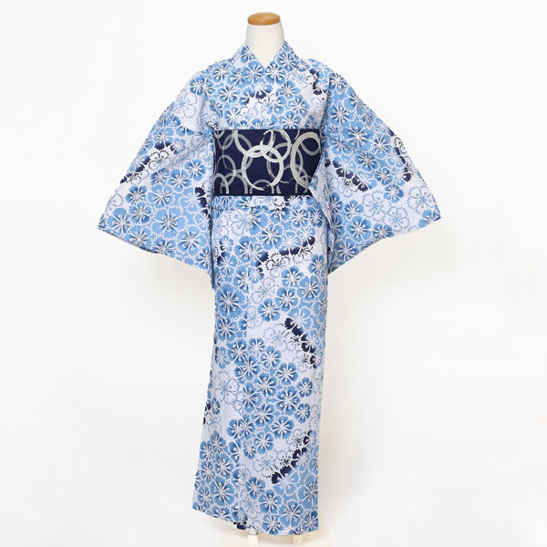 仕立上り】【日本製】【注染(本染め)】【浴衣単品】清涼感溢れる