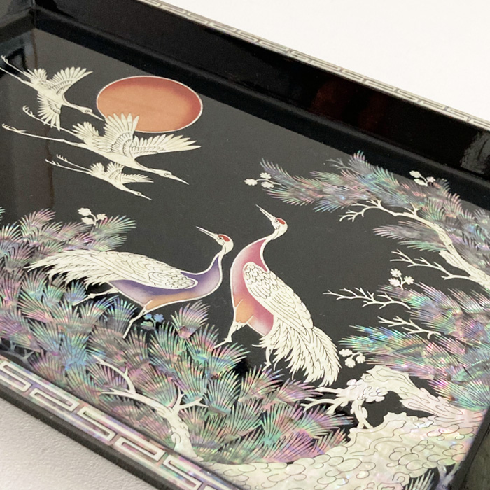 韓国四角漆螺鈿お盆 食器・螺鈿・漆器 夢市場本店【韓国チマチョゴリと