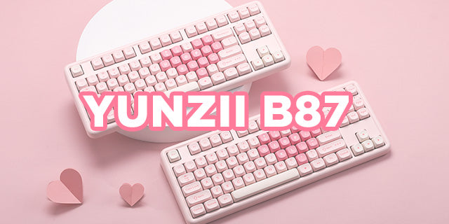 YUNZII B87 in Pink Heart Keyboard: Sweeten Your Workspace