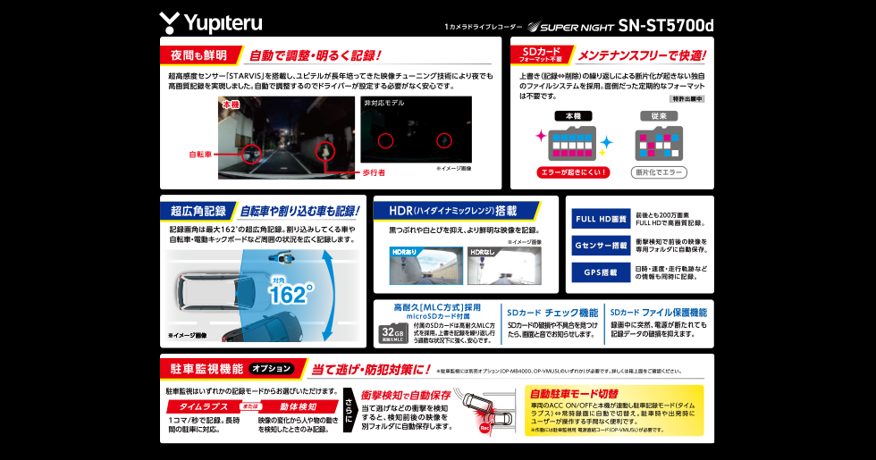 SN-ST5700d｜ドライブレコーダー｜Yupiteru(ユピテル)