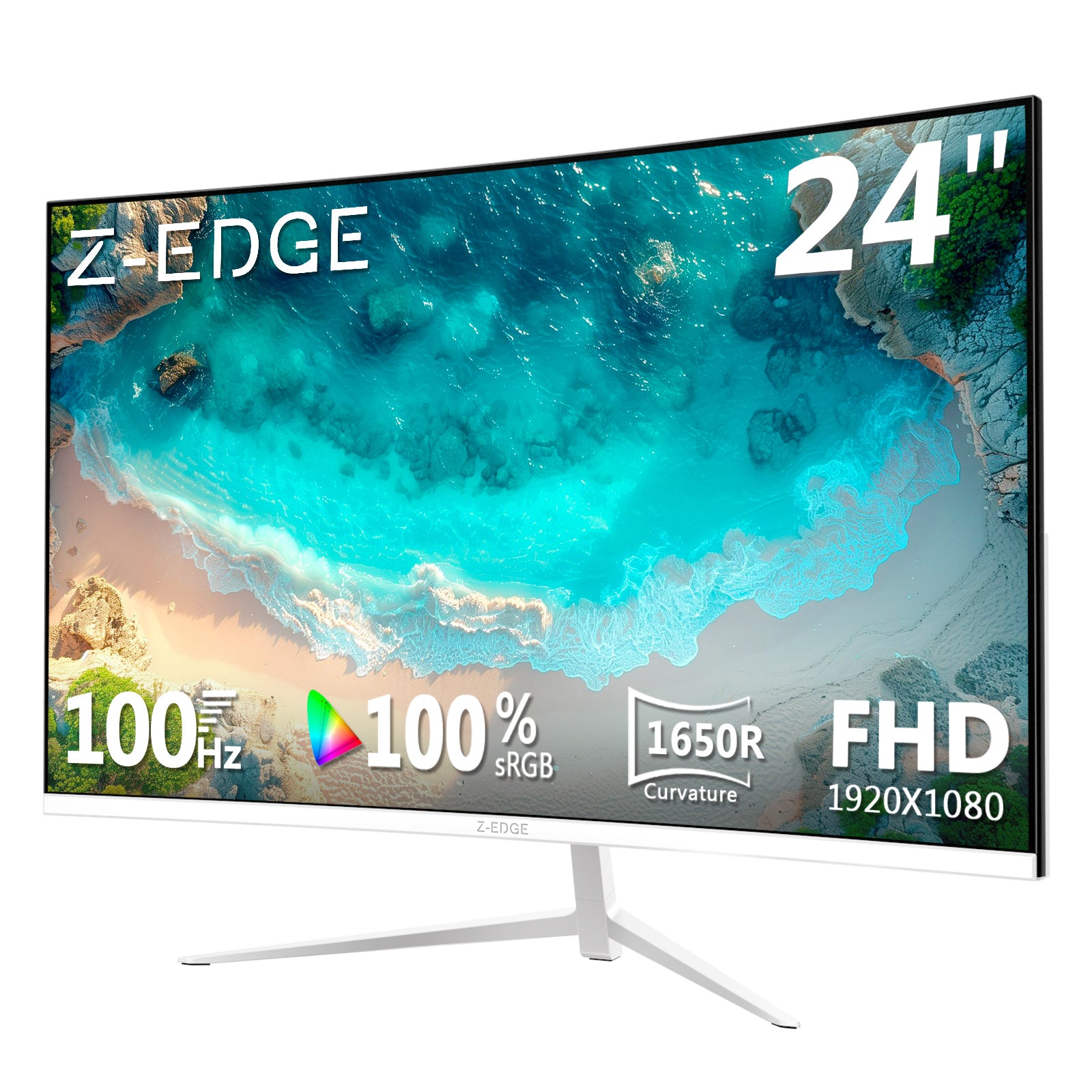 Z-EDGE U24C 24 インチ曲面ゲーミング モニター FHD 75Hz 5ms FreeSync
