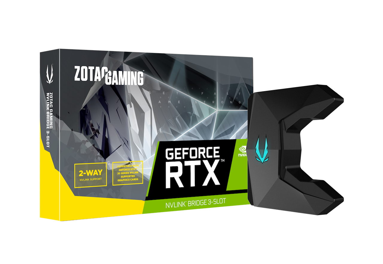 2つのグラフィックスカード間で高速通信を行う「NVLink Bridge」2機種