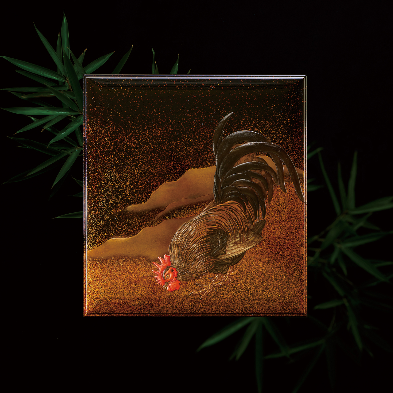 若冲鶏図蒔絵 硯箱 - 象彦創業三百六十周年 十代 西村彦兵衛襲名 記念作品