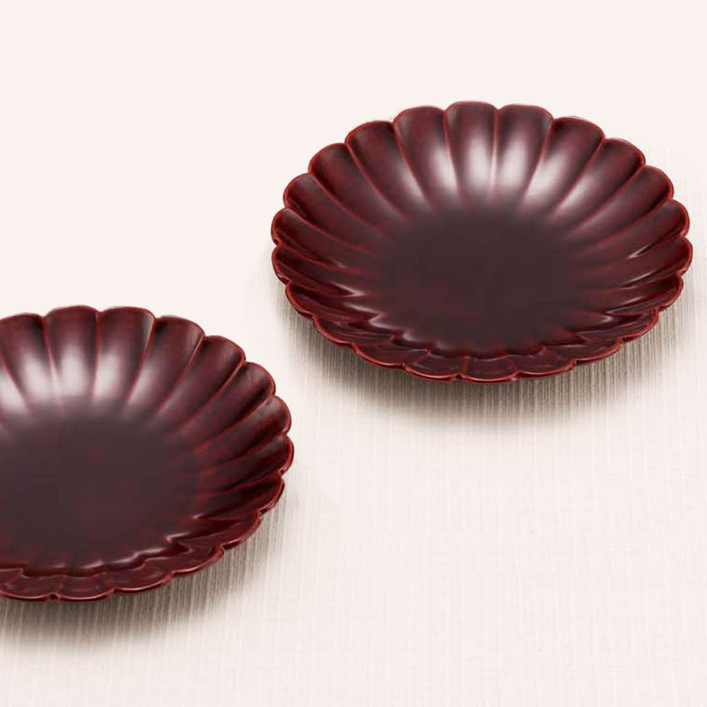 溜 菊彫銘々皿 五客セット – 象彦 公式オンラインショップ