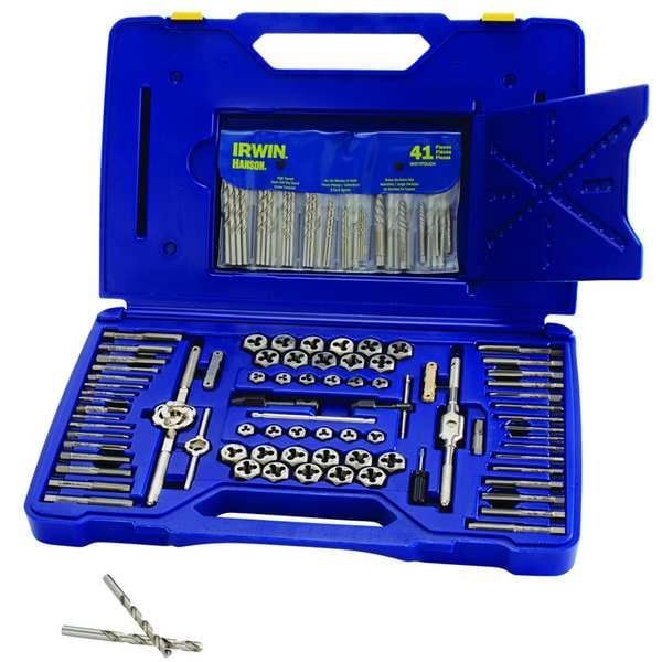 IRWIN HANSON Tap and Die Set,117 pc,High Carbon Steel (26377) | Zoro