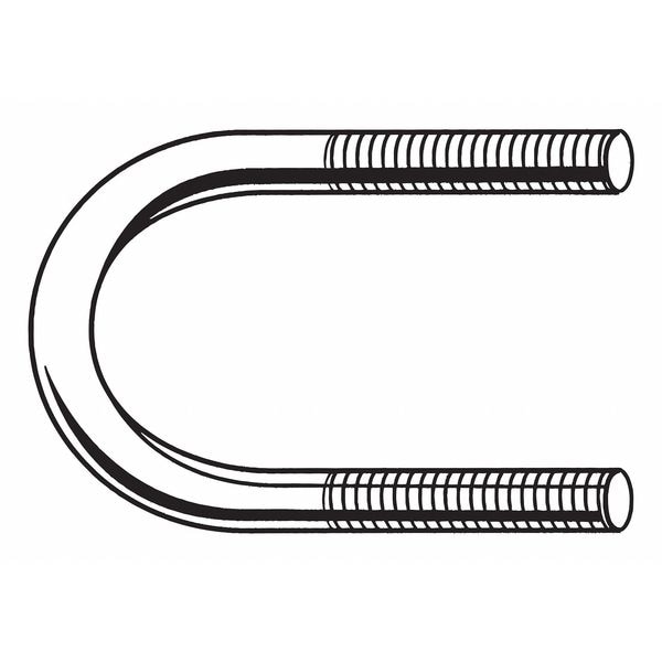 Zoro Select Round U-Bolt, 1/4