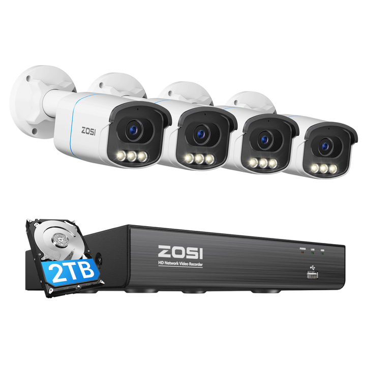 C186A 4K 8 Channel PoE Security System with Full-Color Night + 2TB