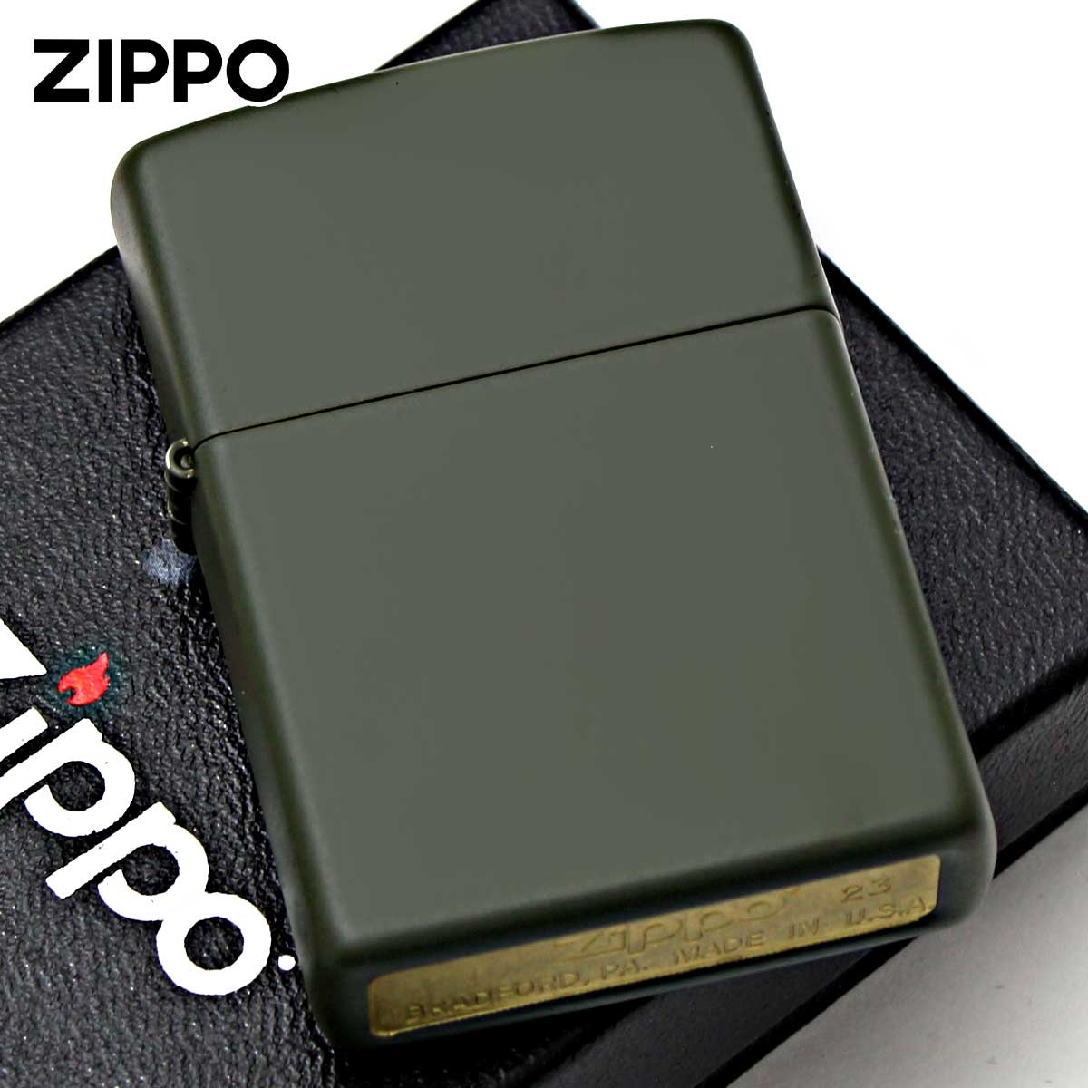 Zippo ジッポー 無地 グリーン マット Green Matte 塗装 221 メール便