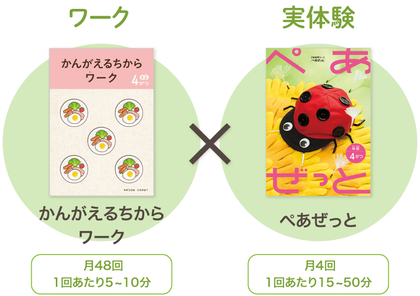 なーさん】【Z会年中コース】ワーク/ぺあぜっと≪4～3月号≫ Z会 年長