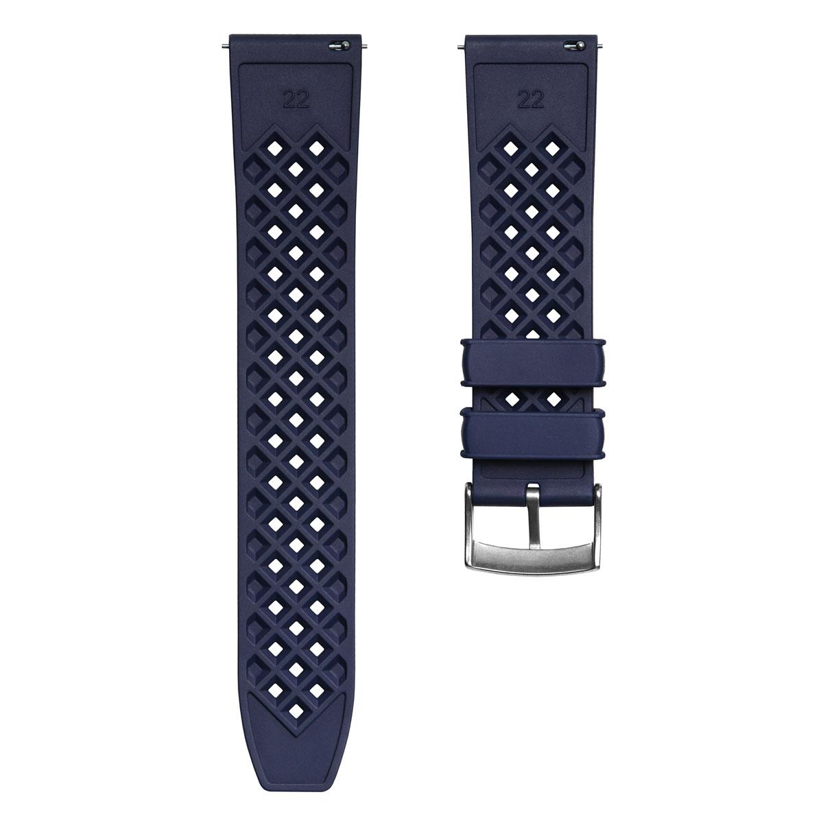 Tropical Ocean FKM Fluoro Rubber Watch Strap - Black - ZULUDIVER