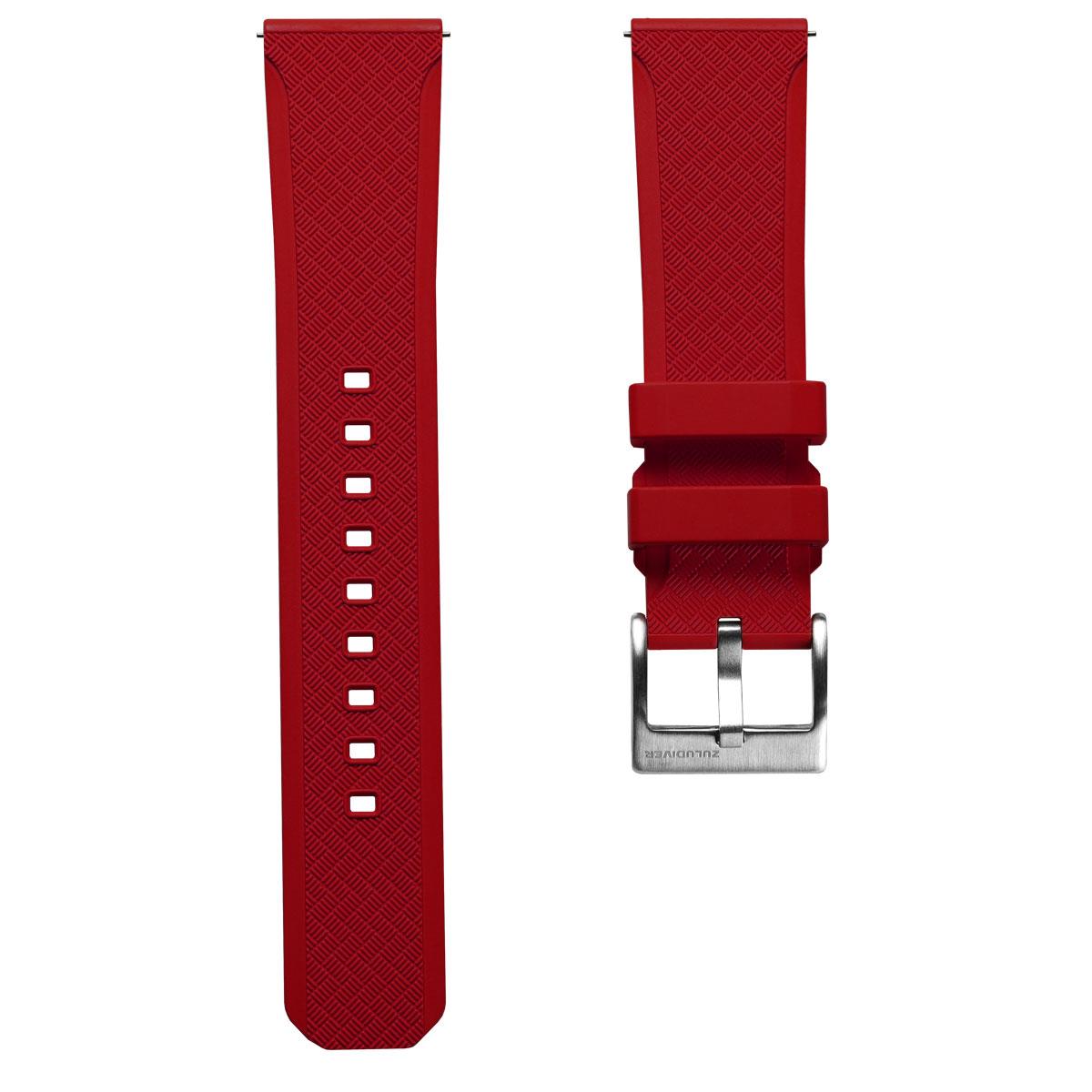 TitanFlex Rubber Watch Strap - Crimson Red - ZULUDIVER