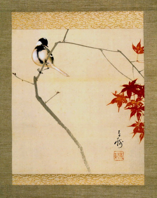 秋草(桔梗に虫)図】今井景樹 2715 掛け軸 共箱 肉筆 秋掛け 秋草(桔梗