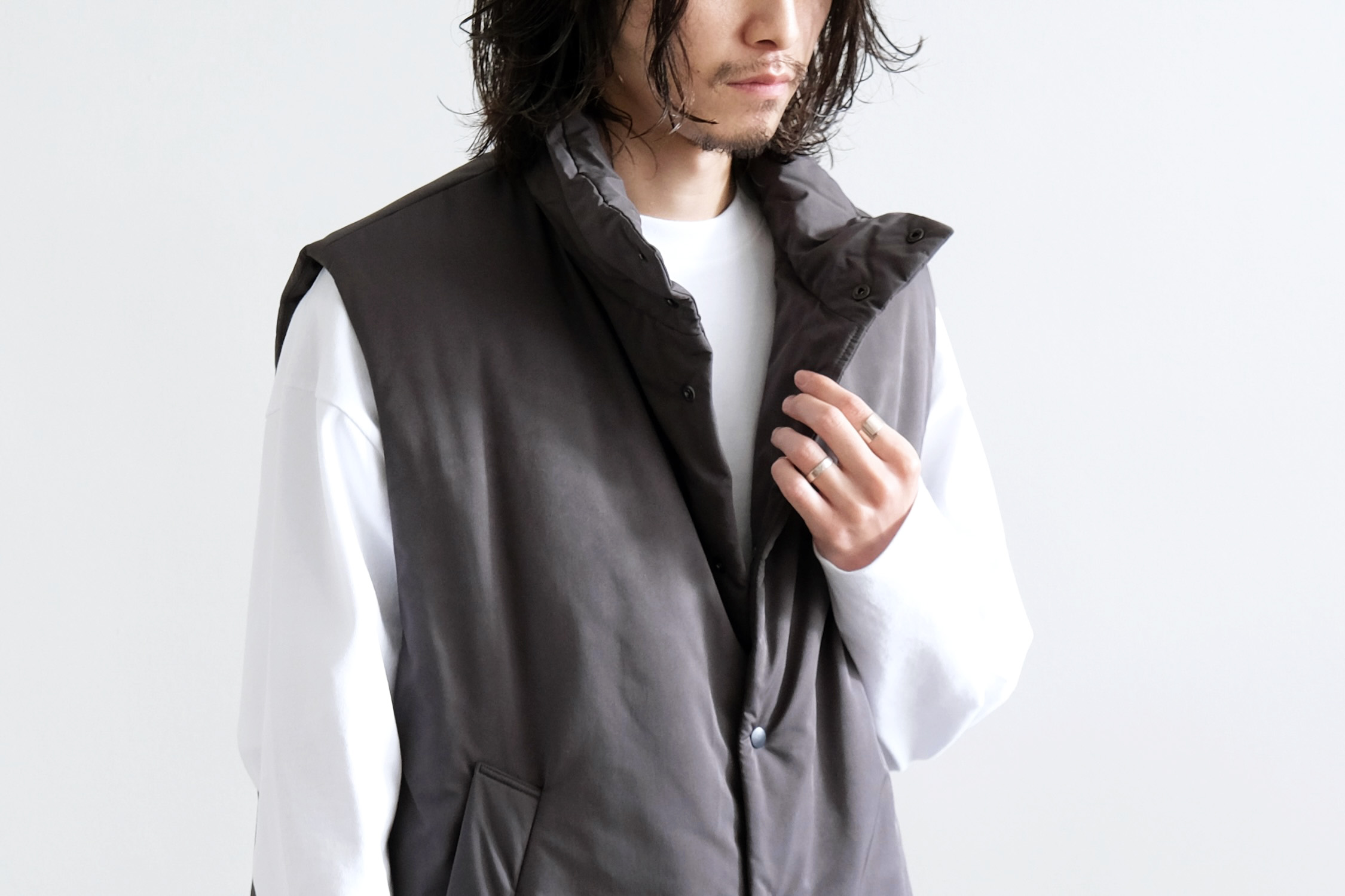 VINTAGE NYLON TWILL PADDED VEST - WUNDER