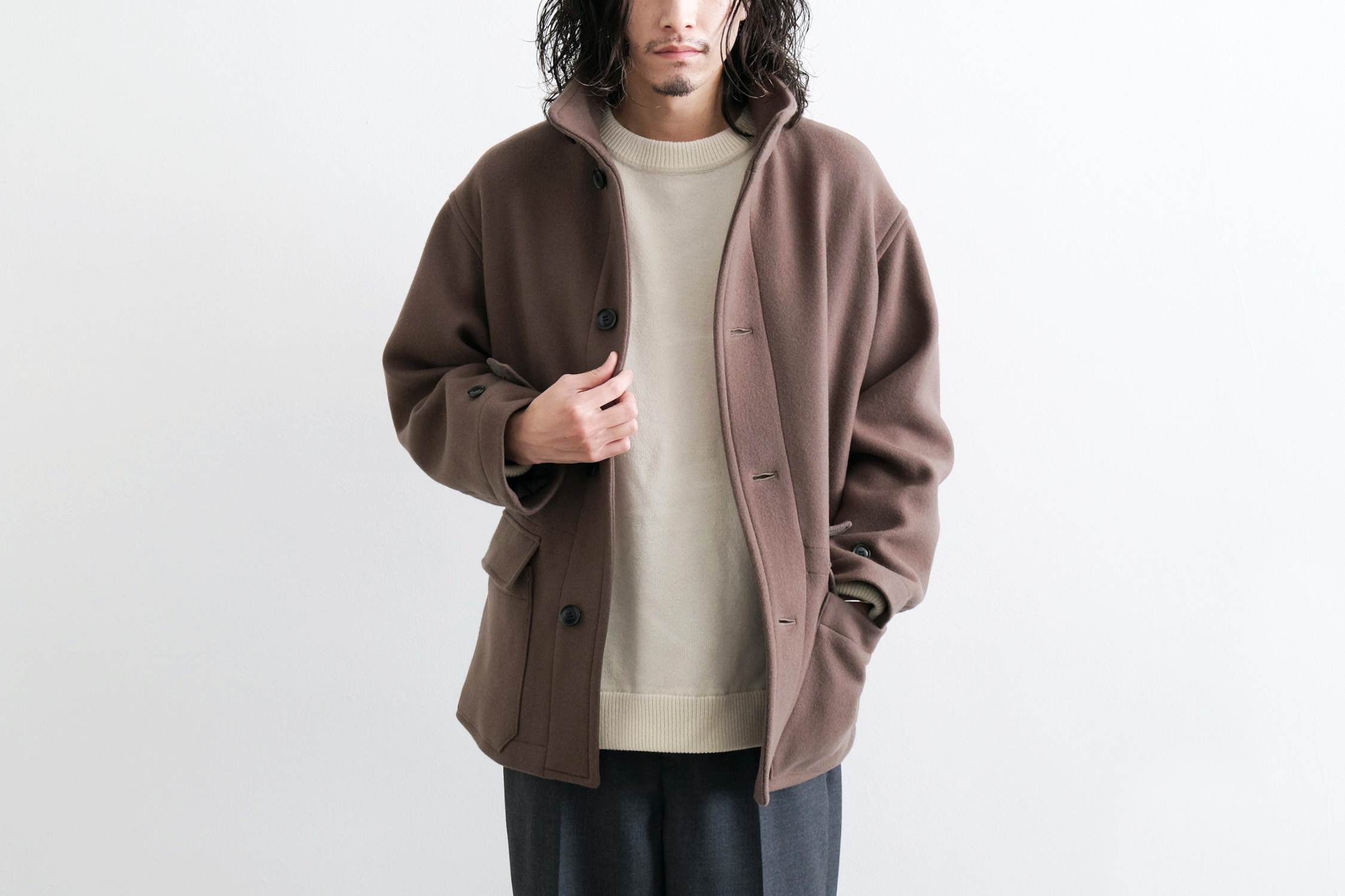 ENOF wool rever half coat 【公式通販】