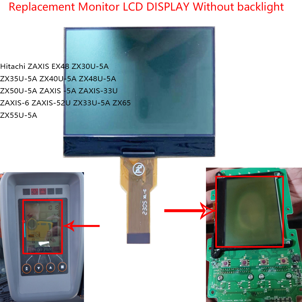 Replacement LCD DISPLAY Monitor Hitachi ZAXIS EX48 ZX30U-5A ZX33U