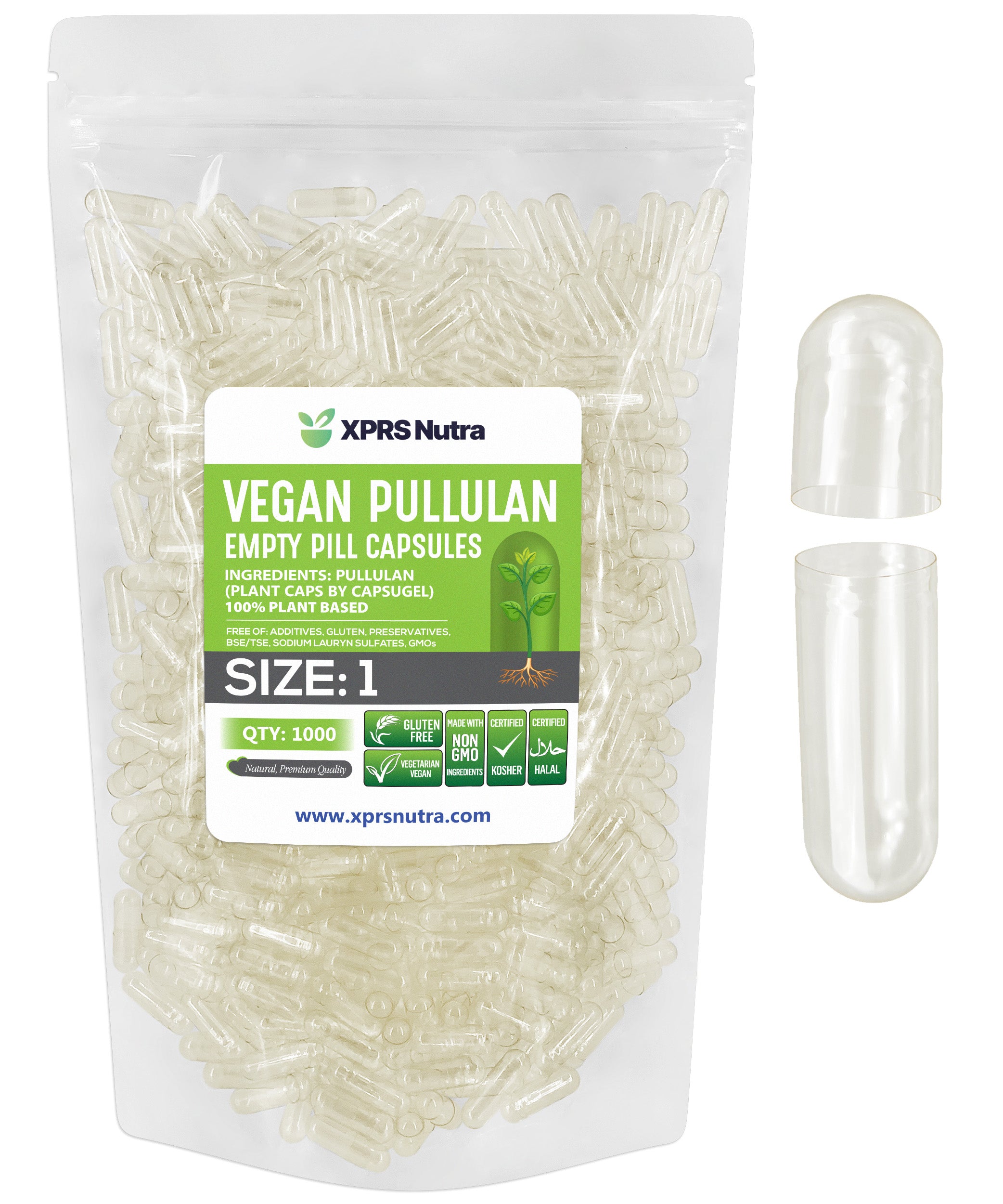 XPRS Nutra Plantcaps - Clear Empty Vegan Capsules