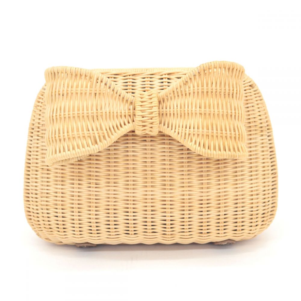 アナトリエ/かごバッグ/ポシェット/リボンモチーフ/ベージュの高価買取