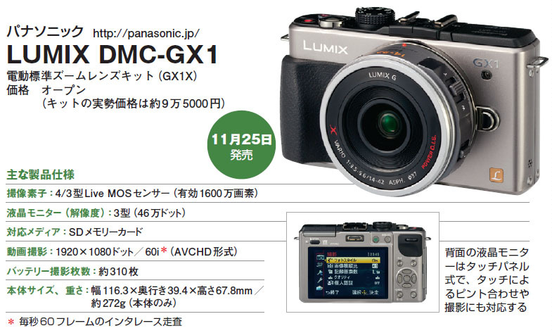 高感度画質を改善した高級ミラーレス一眼「LUMIX DMC-GX1」 | 日経