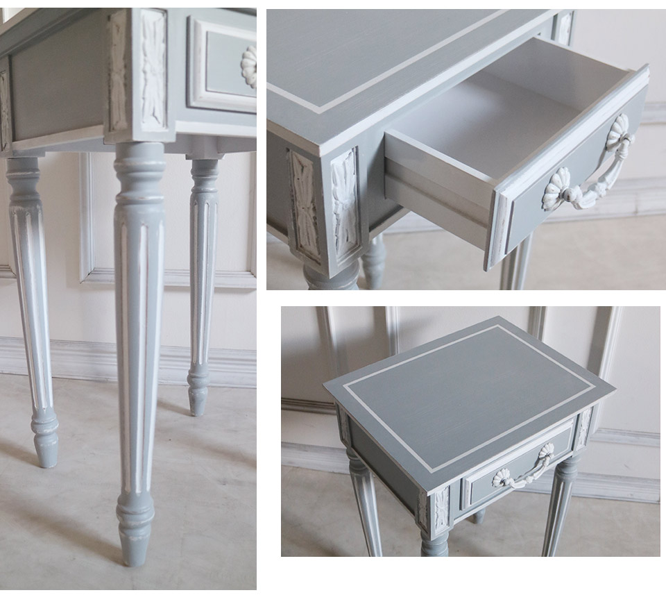 グスタビアン ベッドサイドテーブル ナイトテーブル) グレー