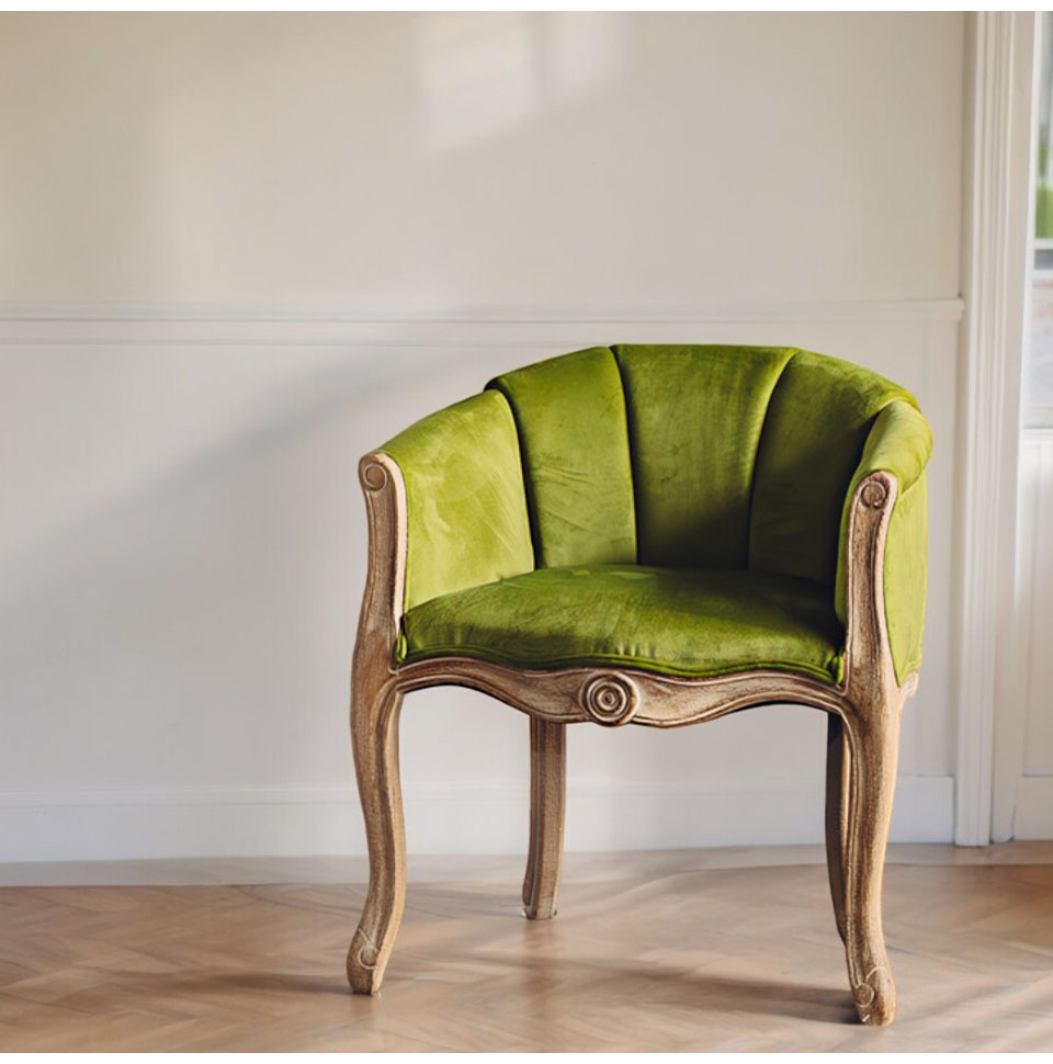 フレンチテイスト アームチェア（1Pソファ）1人掛け（グリーン