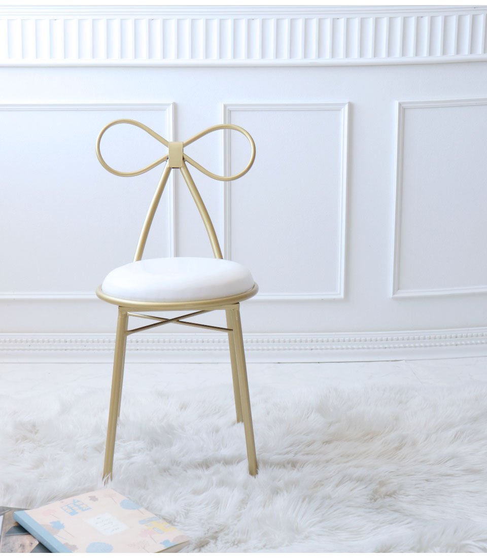 輸入家具 リボンチェア ホワイト 白 おしゃれ カワイイ アイアン 姫系