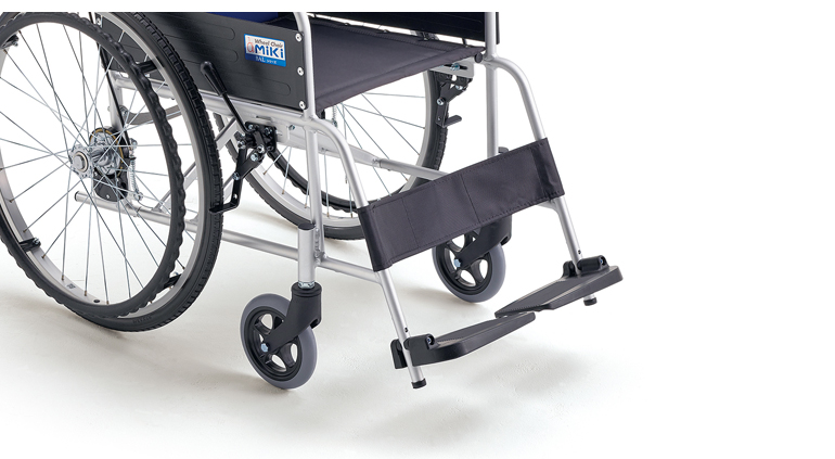 BAL-R1 自走型 車椅子 ブルー 背折れ式 介助ブレーキ付 ノーパンク