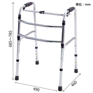 室内専用】交互型歩行器折りたたみ式（小） シルバー ｜ シルバーカー