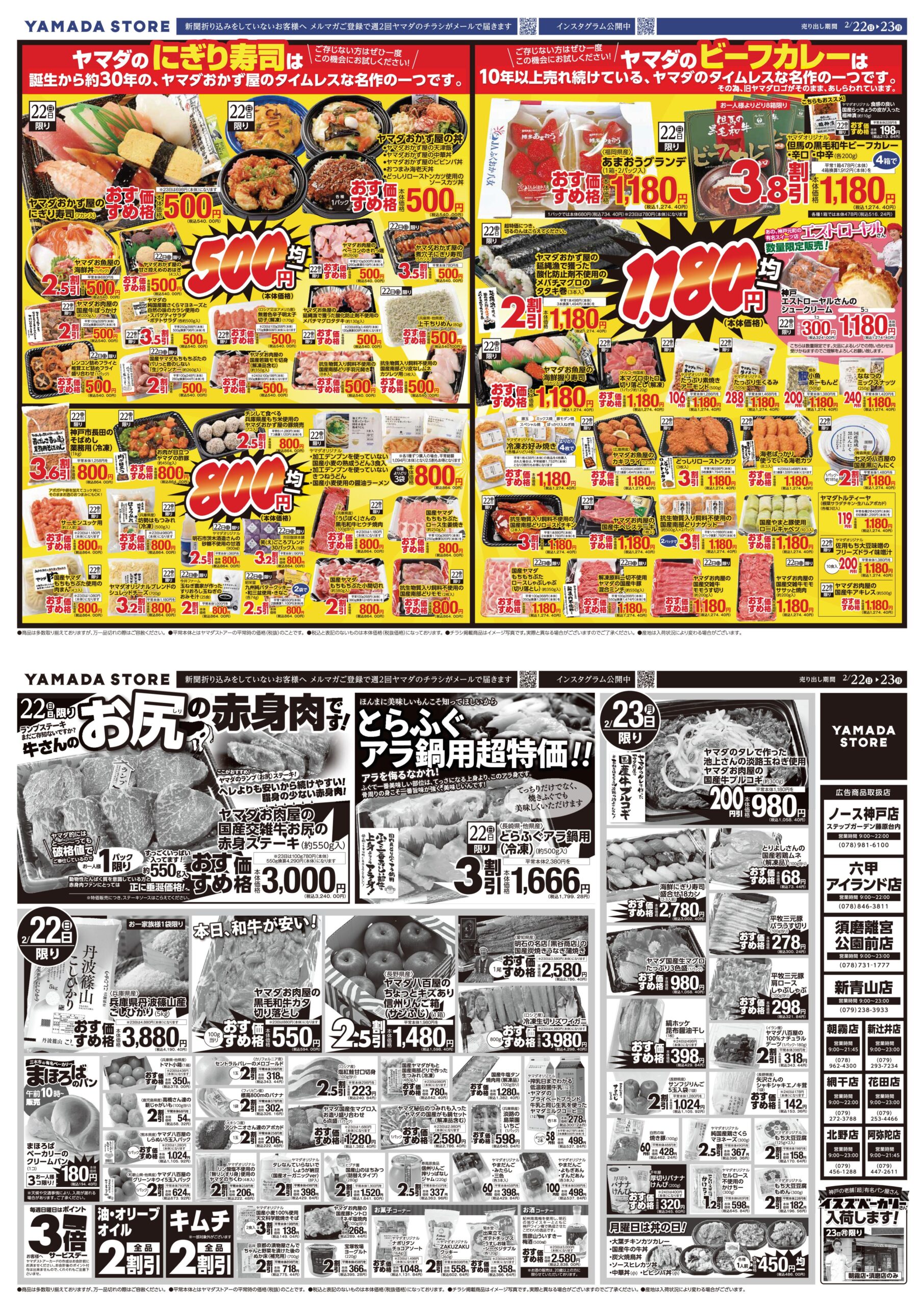 2月22日（日）チラシのご案内 | ヤマダストアー株式会社