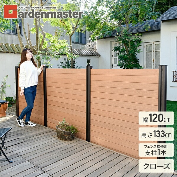 人工木フェンス クローズ (幅120 高さ133cm) フェンス拡張セット 支柱