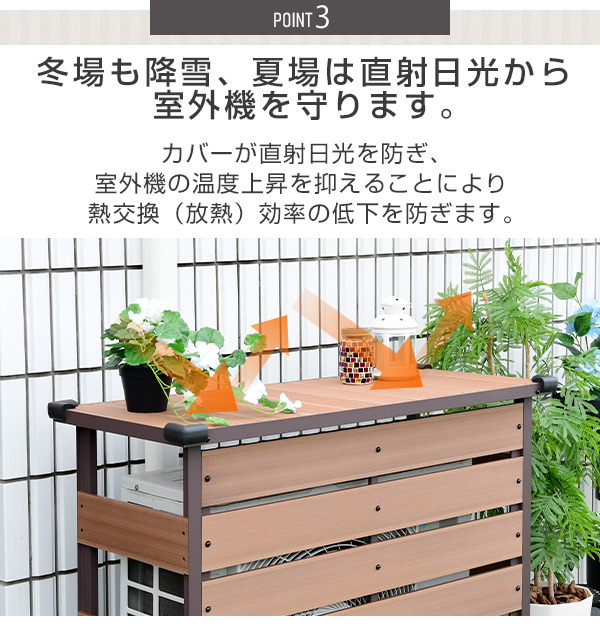 エアコン室外機カバー 人工木 大型タイプ MWAC-110 | 山善ビズコム