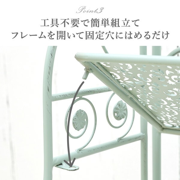 販売終了】アンティーク調 アイアンシェルフ 3段 折りたたみ式 PAAS-3