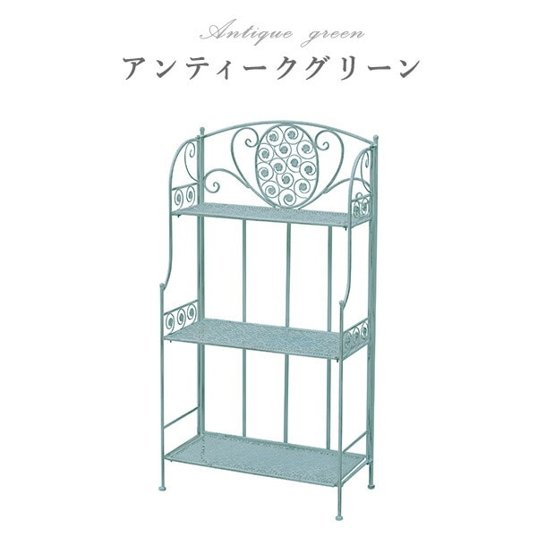 販売終了】アンティーク調 アイアンシェルフ 3段 折りたたみ式 PAAS-3