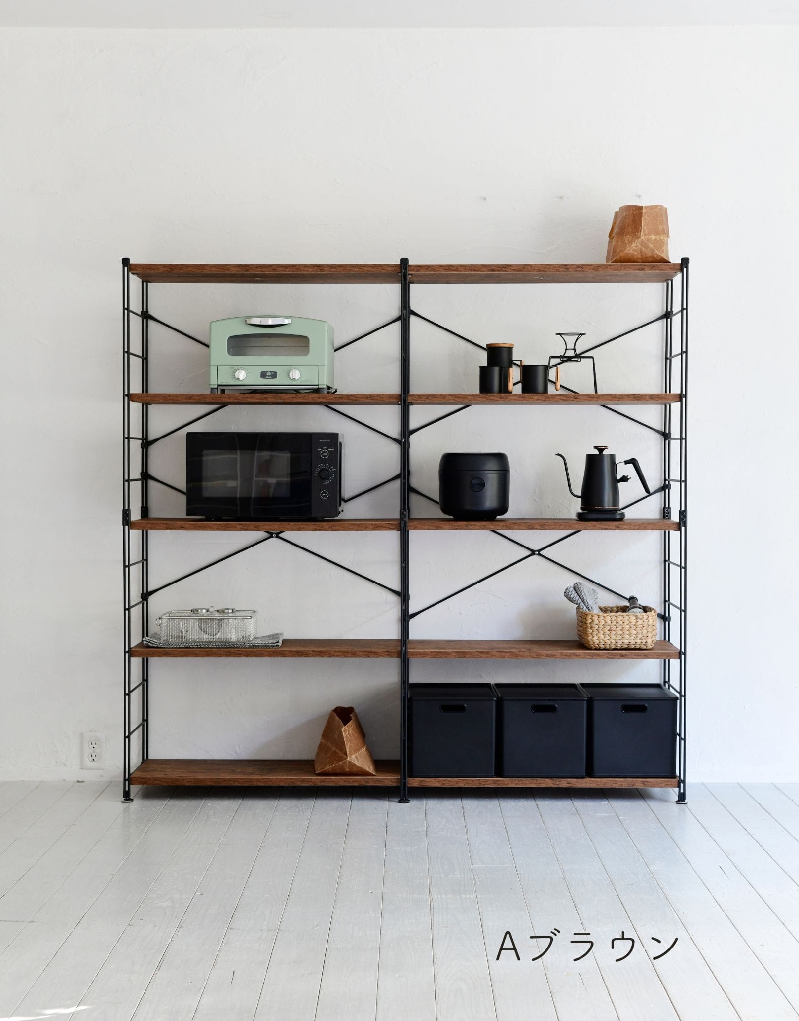 ラック 木製棚板 5段 幅85.5/65 奥行41.5 高さ161cm 山善 | 山善