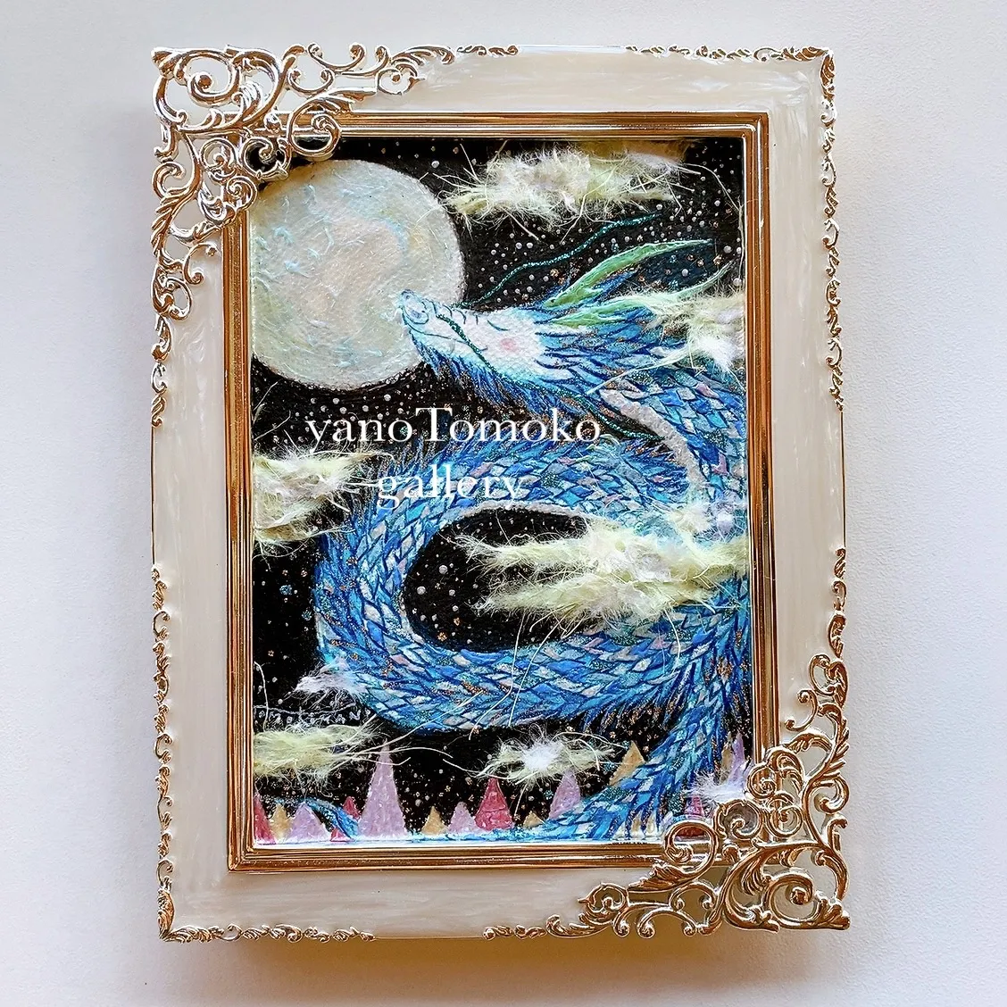 癒しの花龍☆ 開運絵画 アクリル画 アート 龍ノツカイ 癒しの花龍 開運